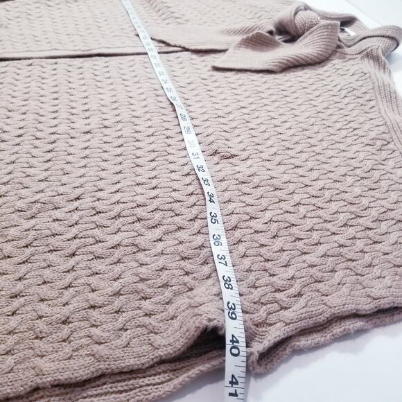 Trina Turk Cable Knit 100% Merino Wool Poncho Sweater Cardigan - Picture 5 of 11